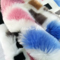 Multicolor Jacquard Rectangle Faux Fur